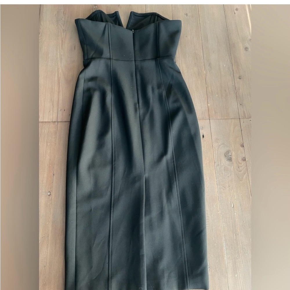 Veronica Beard Black Strapless Midi Dress with Notch Neckline - Picture 5 of 7
